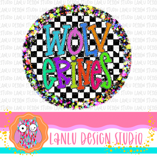 Preppy Brights Checkered Mascot PNG |Wolverines I