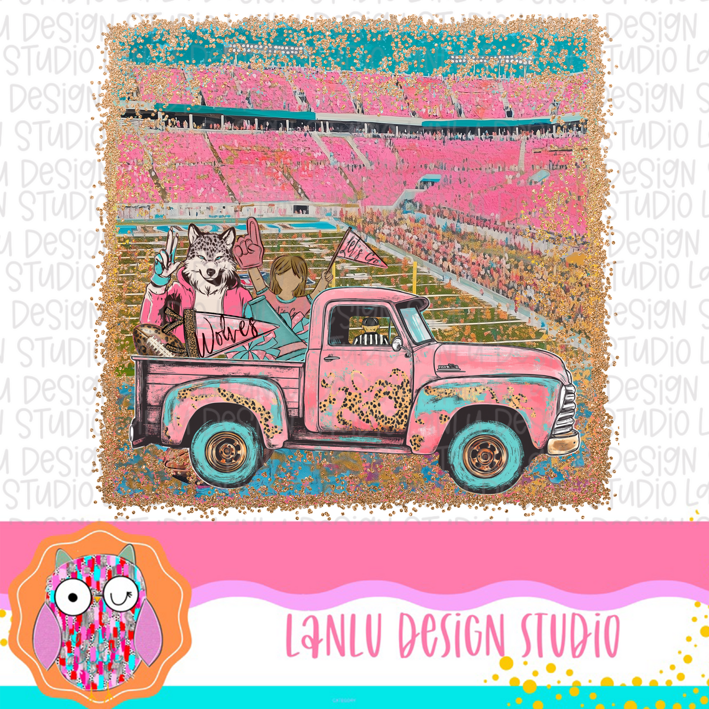 Preppy Tailgates & Touchdowns Stadium Mascot PNG