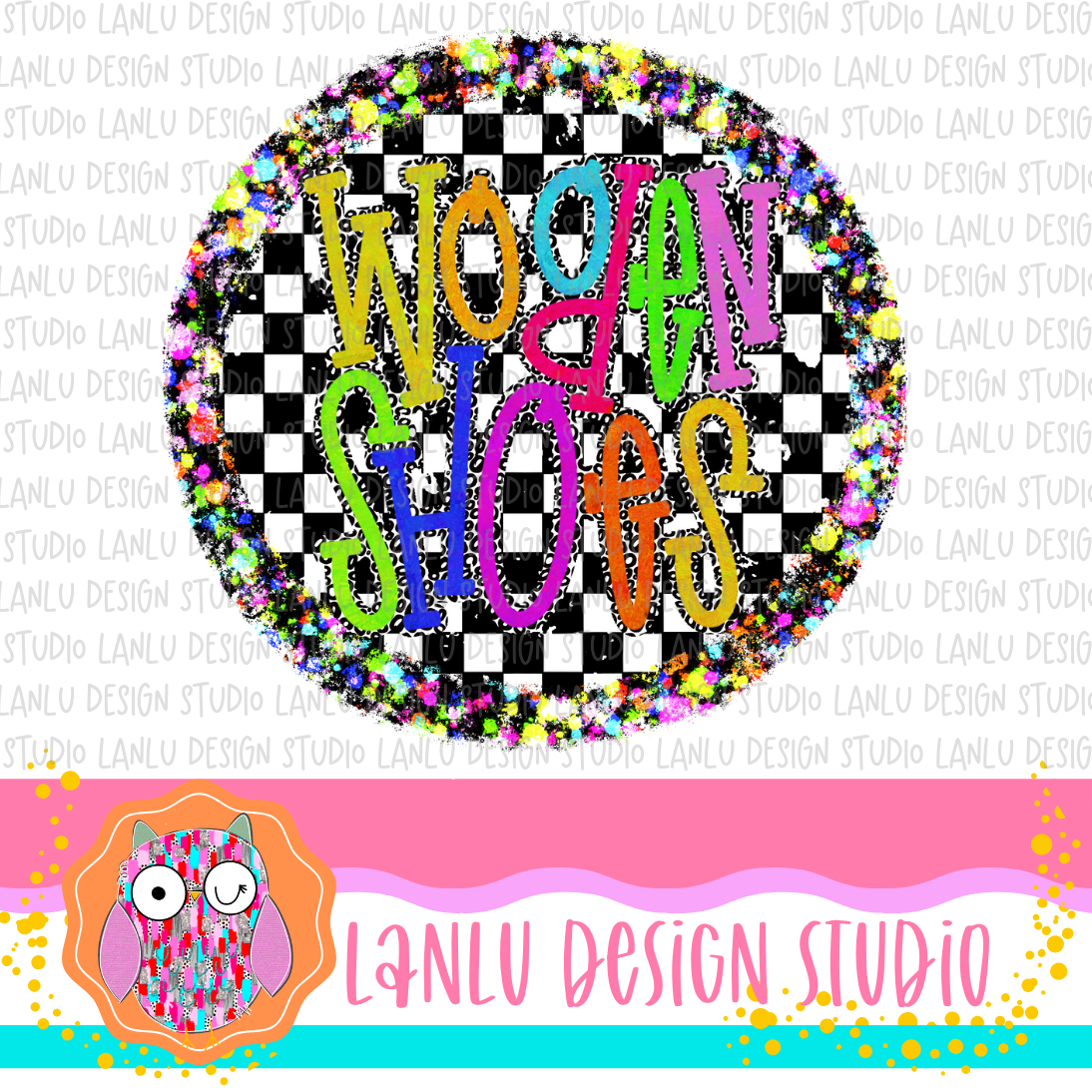 Preppy Brights Checkered Mascot PNG | Wooden Shoes