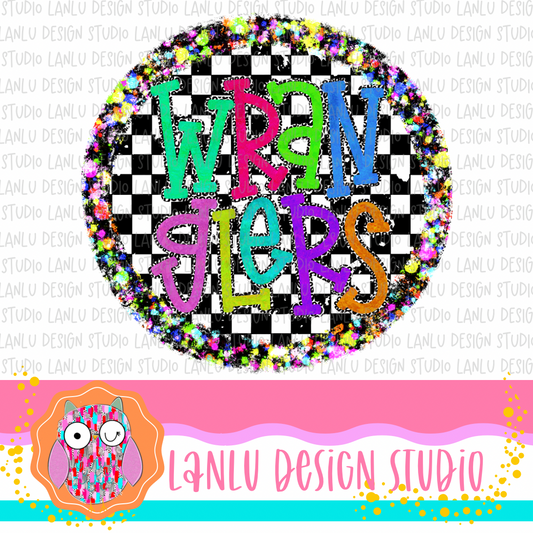 Preppy Brights Checkered Mascot PNG |Wranglers I