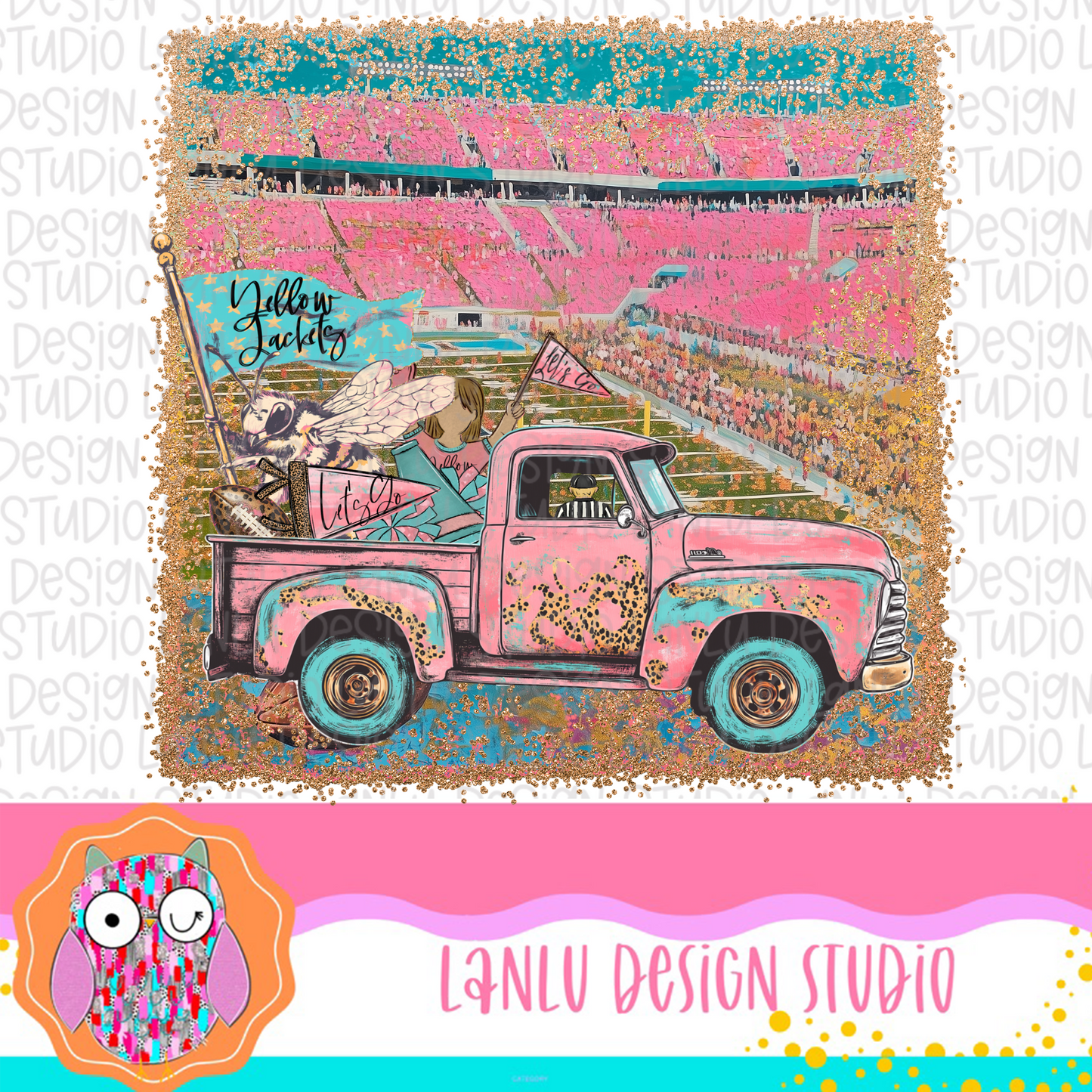 Preppy Tailgates & Touchdowns Stadium Mascot PNG