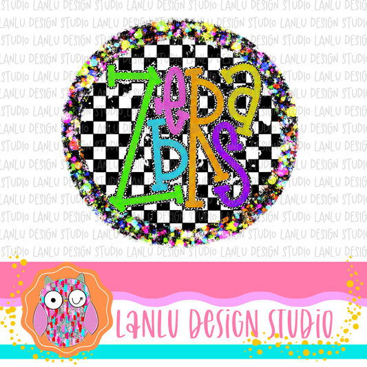 Preppy Brights Checkered Mascot PNG |Zebras